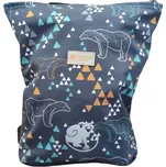 Dětský softshellový batůžek Monkey Mum® - Origami medvěd - Tmavě modrý Velký (3-6 let)