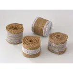 Jutová stuha s krajkou 50 mm x 2 metry vzor A