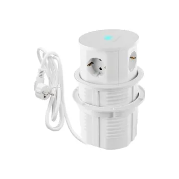 Elektrická zásuvka Spacetronik SPS-R3D6W V2 kulatá stolní zásuvka