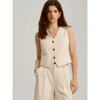 Dámská vesta Vesta se zapínáním na knoflíky - XS - House - krémový - 297CH-01X