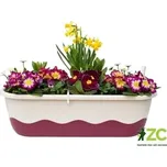 Truhlík samozavlažovací Mareta - slonová kost světlá + vínová 80 cm