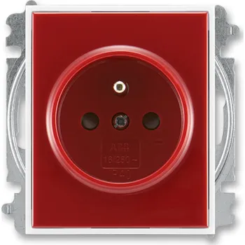 Elektrická zásuvka Zásuvka pro barevné odlišení napájecích obvodů, s clonkami ABB Element, Time 5519E-A02357 13 karmínová / bílá
