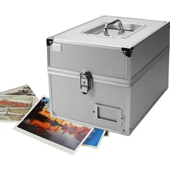 Obal pro sběratelský předmět SAFE Hliníkový kufřík, na fotografie, s rukojetí, vnitřní výška 160 mm, stříbrný