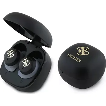 Sluchátka Bezdrátová sluchátka do uší Guess Iridescent 4G Printed Logo černá barva GUTWSJ144ESK 99X