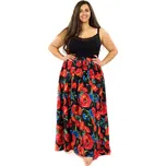 Himalife Maxi sukně s kapsami Vlčí mák - černá s červenou Velikost: S/M