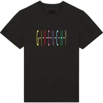 Pánské tričko GIVENCHY Colorful Logo Black tričko M Černá