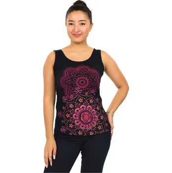 Dámské tričko Himalife Tílko Haleiwa - černá s růžovou Velikost: M