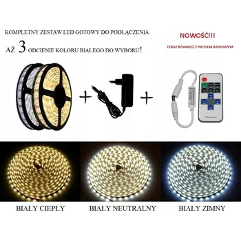 LED osvětlení LED PÁSEK BÍLÝ TEPLÝ/NEUTRÁLNÍ/STUDENÝ 5m - SADA