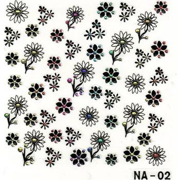 NehtyShop 3D květy s barevným kamínkem