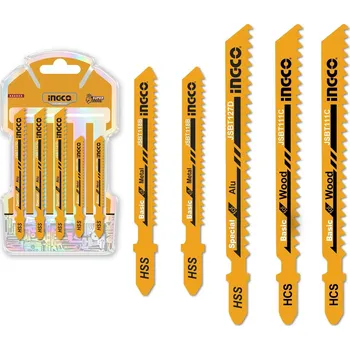 Pilový plátek Ingco AKJ0051 List pilový, dřevo+kov, sada 5ks