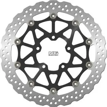 Brzda pro motocykl NG přední brzdový kotouč KAWASAKI ZX-100R/RR '17-21 (330X80,5X5MM) (5X10,5MM) WAVE plovoucí (ALU střed)
