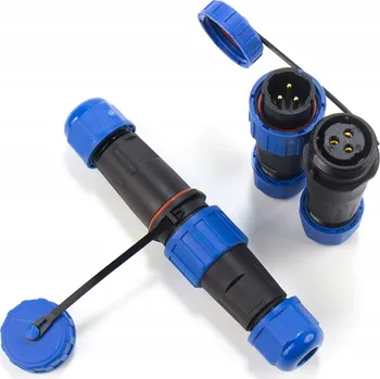 Elektrická zásuvka Letecká zásuvka s kabelem, vodotěsný konektor, 3 piny, 10A