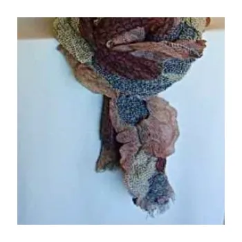 Mačkaná šála buřtíkový vzor 180 x 30 cm tmavě šedo-zeleno-hnědá Varianta: hnědá