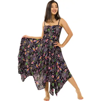 Dámské šaty Himalife Šaty-sukně 2v1 Dawa Tahanea - černá Velikost: S/M