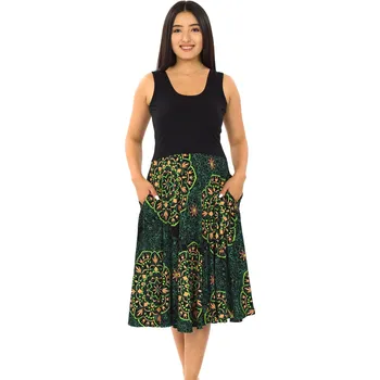 Dámské šaty Himalife Šaty s kapsami Aika - černá s limetkovou Velikost: 3XL - Móda pro plnoštíhlé, Oblečení nadměrné velikosti