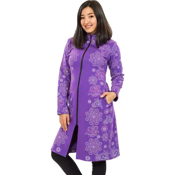 Dámská mikina Himalife Prodloužená mikina na zip s kapucí Lei - fialová Velikost: 3XL - Móda pro plnoštíhlé, Oblečení nadměrné velikosti
