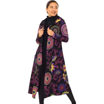 Dámský svetr Himalife Dlouhý kardigan Karina - černá s růžovou Velikost: L/XL - Móda pro plnoštíhlé, Oblečení nadměrné velikosti