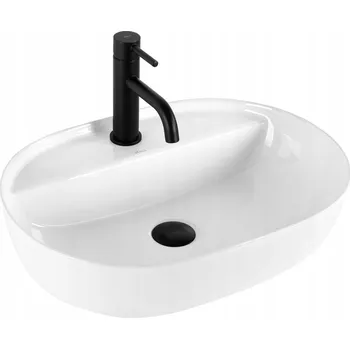 Umyvadlo Umyvadlo na desku oválné Rea Aura White 40,5 cm bílé