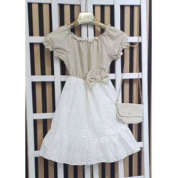 Dívčí šaty made in Italy Šaty z madeiry s kabelkou25491 Rozměr: 140 (10 let)