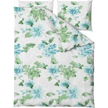 Povlečení Povlečení 160x200 Amelia zeleno-modré listy
