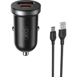 XO autonabíječka CC56 30 W / USB-USB-C - černá s kabelem USB-C