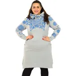 Himalife Šatomikina Ohana s maxi kapucí - šedá s modrou Velikost: 3XL - Móda pro plnoštíhlé, Oblečení nadměrné velikosti