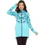 Himalife Prodloužená mikina na zip s kapucí Kiana - tyrkysová Velikost: S