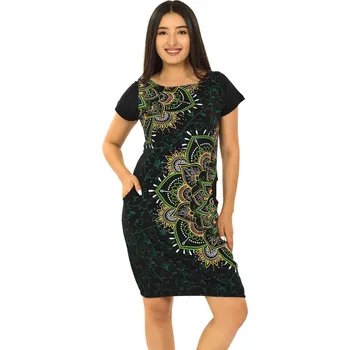 Dámské šaty Himalife Balonové šaty Akita - černá s limetkovou Velikost: M