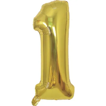 Balónek Narozeninový balónek, zlatý 40" (100 cm) číslo 1
