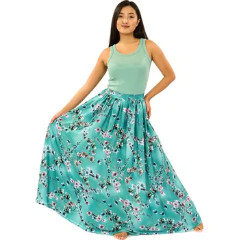 Dámská sukně Himalife Maxi sukně s kapsami Soha - tyrkysová Velikost: XXL/3XL - Móda pro plnoštíhlé, Oblečení nadměrné velikosti