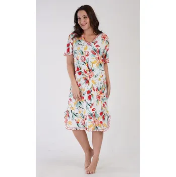 Dámská noční košile Dámská noční košile s krátkým rukávem Alex - lososová - 1XL