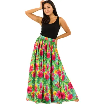 Dámská sukně Himalife Maxi sukně s kapsami Launa - tyrkysová s barvami Velikost: XXL/3XL - Móda pro plnoštíhlé, Oblečení nadměrné velikosti