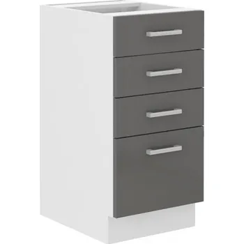 Stolarz-Lempert Kuchyňská skříňka Sonia šedý lesk - dolní 40 D 4S šuplíková