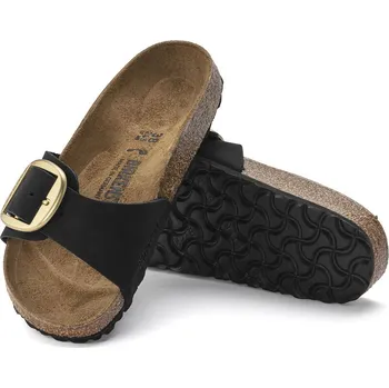 Dámské pantofle Birkenstock Madrid Big Buckle kožené pantofle 1023342 Černá 37
