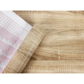 Obraz Okleina Dub Sonoma Světlý Fólie Nábytková Imitace Dřeva DIY Role Šířka 45cm