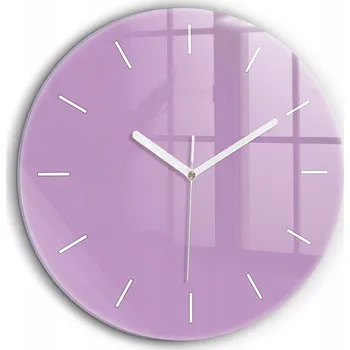 Hodiny Moderní skleněné hodiny s grafikou na zeď Liliová, bílé ručičky, průměr 60 cm