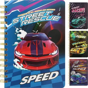 Blok Poznámkový blok A5 /80 listů, 3D obálka Auto (mix vzorů)