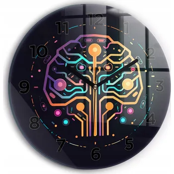 Hodiny Ozdobné nástěnné hodiny s krásnou grafikou Barevná abstrakce kulatý průměr 30 cm