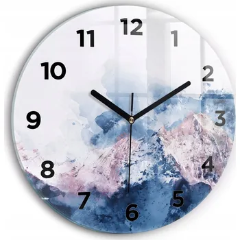 Hodiny Dekorativní nástěnné hodiny s krásnou grafikou Abstraktní horské pásmo průměr 30 cm