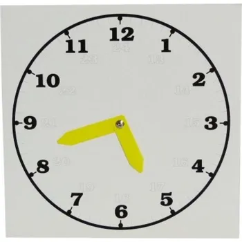 Hodiny Hodiny školní, papírové, bílé, 20 x 20 cm