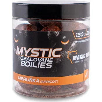 Boilies Magic Wolf - Meruňka MYSTIC Boilies OBALOVANÉ 130g 22mm