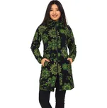 Himalife Prodloužená mikina na zip s kapucí Talia - černá se zelenou Velikost: S