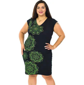 Dámské šaty Himalife Šaty Himalaya - černá se zelenou Velikost: L