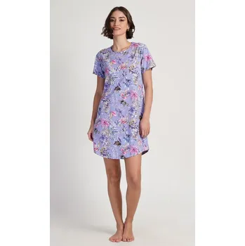 Dámská noční košile Dámská noční košile s krátkým rukávem Alžběta - modrošedá - XL