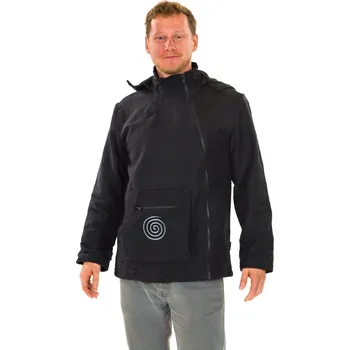 Pánská mikina Himalife Zateplená bunda Tenzin - černá Velikost: 3XL - Móda pro plnoštíhlé, Oblečení nadměrné velikosti