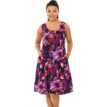 Dámské šaty Himalife Šaty s kapsami Ava Tiaré - růžová s fialovou Velikost: S