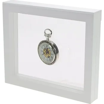 Obal pro sběratelský předmět SAFE 3D plovoucí rámeček 18 x 18 cm, bílá barva