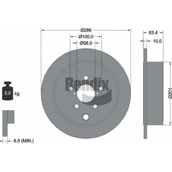 Brzdový kotouč Brzdový kotouč BENDIX Braking BDS1645
