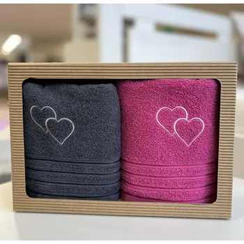 Ručník Polášek Holešov Set Laura 2x ručník Valentýnská sada 100% bavlna Set Laura 2x ručník