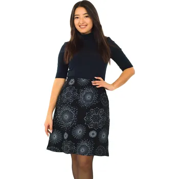Dámská sukně Himalife Sukně Indira - černá s bílou Velikost: XXL/3XL - Móda pro plnoštíhlé, Oblečení nadměrné velikosti